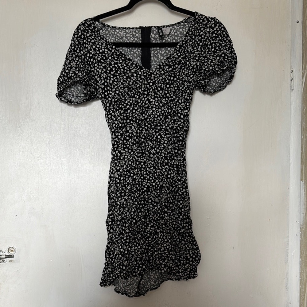 H&M Black and White Bodycon Mini Dress